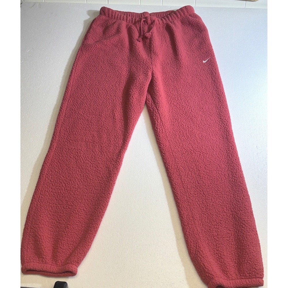Nike Therma-FIT Sherpa Fleece Joggers Pomegranate Red/Pink DD6511-622 Womens XL